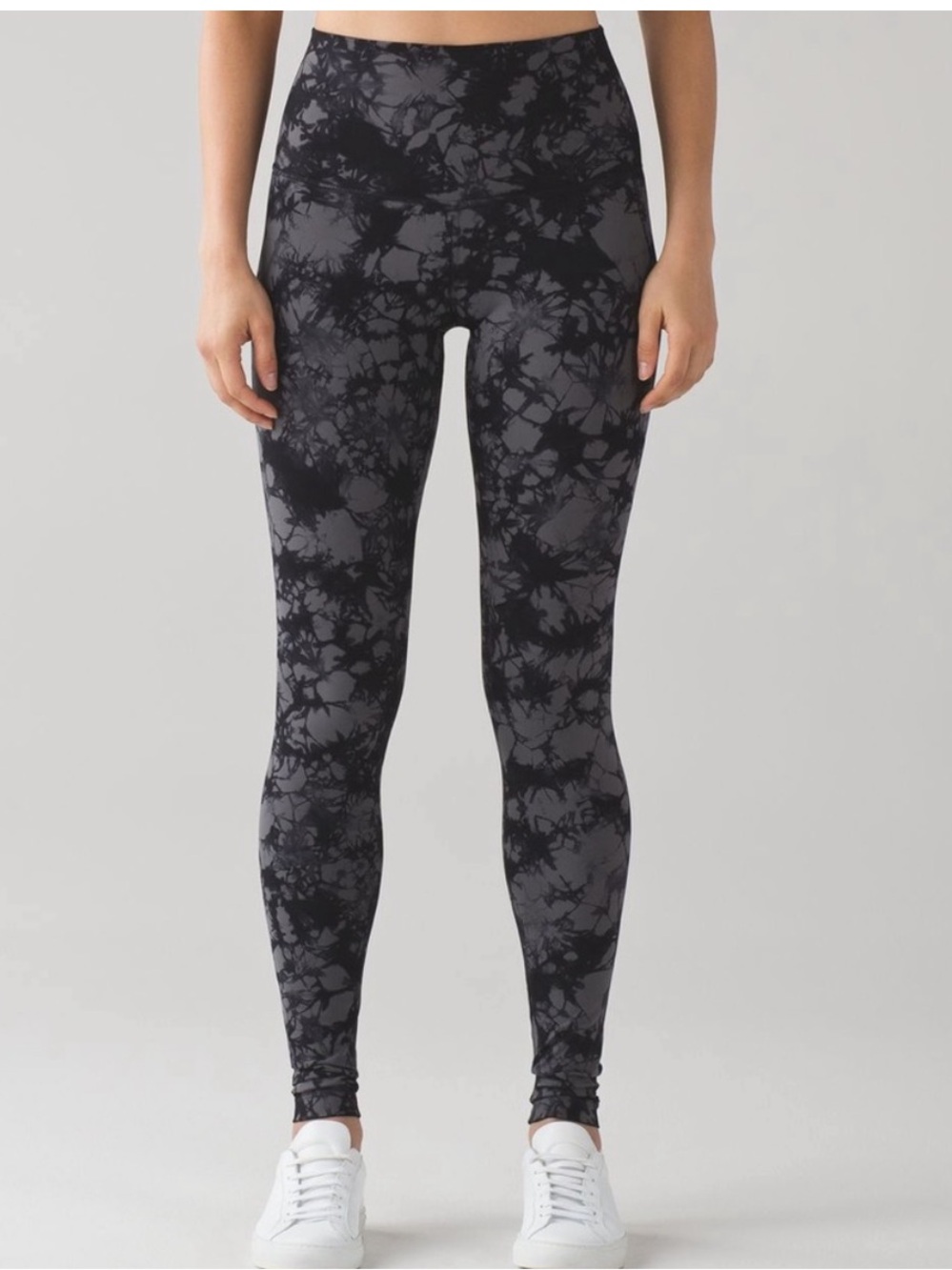 Lululemon Wunder Under High-Rise Tie-Dye Leggings - Black/Grey - SZ 10